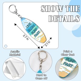 Yoxiumi Beach Gifts for Women Summer Gifts for Women Mini Surfboard Keychain Gift for Surf Lovers Beach Keychain Summer Surf Party Favors for Girls Key Bag Accessories Surfing Charm