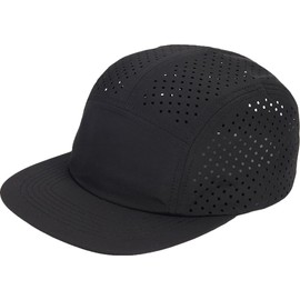 Spargel Men's Mesh Cap, Jet Cap, Simple, Five Panel, Shallow, Black