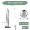 GOHODOMINO #8 x 1-1/2" Wood Screw 100Pcs Truss Head Phillips