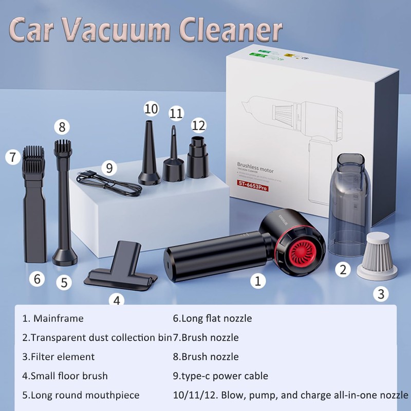 Cordless Handheld Vacuum Cleaner for Car High Power Upgraded Version