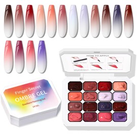 Karroy Sponge Pat Paint Nail Gel, Ombre Nails Gradient Gel Nail Blush Blooming Aura Nails Drawing Stripper Floral Painting DIY Nail Art, No Wipe, UV/LED Curing (16 Colors F)