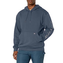 Dickies Men's Water Repellent Logo Sleeve Hoodie, Airforce Blue, X-Large