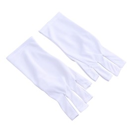 Ipetboom Protect Your Hands Anti Uv Manicure Gloves Nail Uv Shield Glove for Gel Treatment 25cm Short White