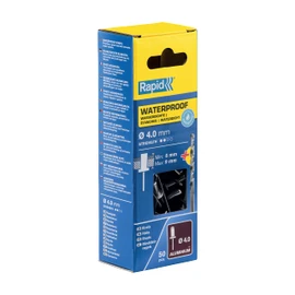 Rapid Rivets Waterproof Rivets Including Drill Piece, 4 x 12 mm, 5000400 - 50 Pieces, Silver/ Blue/ Clear