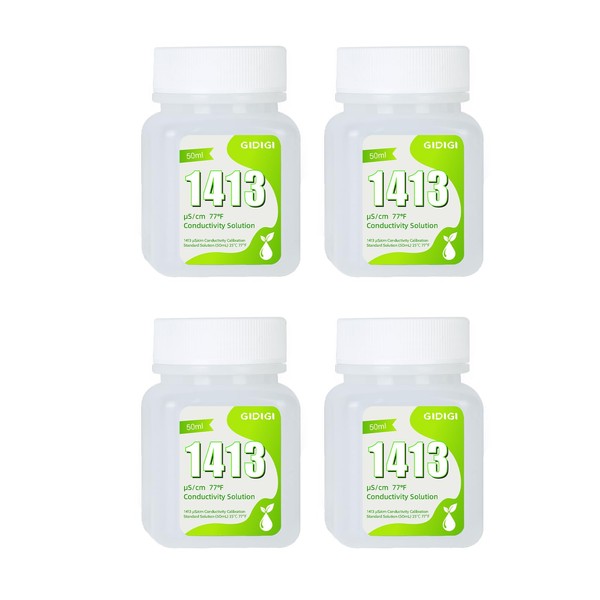 GIDIGI 1413μS/cm Calibration Solution, 4 * 50ML TDS EC Salinity