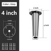 Smaxcn 4-Pack 4 Inch(10cm) Grey Aluminum Alloy Cabinet Legs with