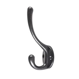 10X CLASSIC ANTIQUE INDUSTRIAL STYLE DOUBLE COAT HOOK CAST IRON HANGER TOP UK