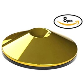 Speaker Subwoofer & HiFi Stand Isolation & Floor Protector Spike Shoes Pads Feet (8, Polished Brass)