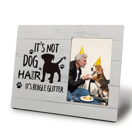 Mancheng-zi Beagle Gifts for Women, Beagle Mom Gifts, Beagle Gifts for Beagle Lovers, It's not Dog Hair It's Beagle Glitter 4x6 Picture Frame
