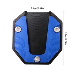 Motorcycle Kickstand Plate, Universal Motorcycle Aluminium Alloy Side Stand Extension Plate High Strength Kickstand Pad Plate Support Accessory (Blue)