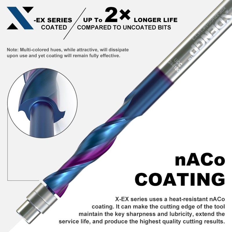 XDENGP 2 Bearings Upcut Spiral Flush Trim Router Bit-UCC244118