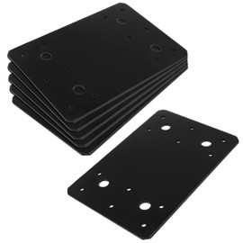 MOUNTAIN_ARK 6 Pack Black Flat Mending Plate, 6" x 3-7/8" Straight Steel Repair Brace Bracket for Wood