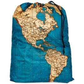 Kikkerland Travel Laundry Bag - World Map, 41cm x 56cm