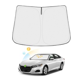 Canvcle Compatible con parabrisas, Honda Accord 2018-2022, visera gruesa de 4 capas, protección contra los rayos UV y el calor solar, mantiene el vehículo fresco con bolsa de almacenamiento