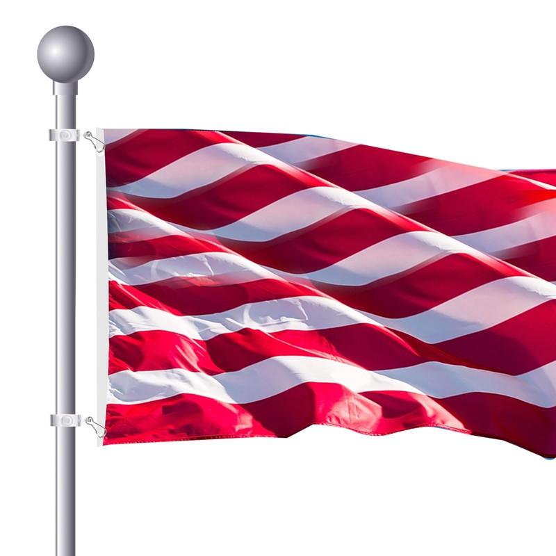 PATIKIL 2 Packs Flag Pole Ring Clip with Fixed Hook