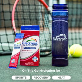 Electrolit Electrolytes Powder Packets, Fruit Punch 8 Pack, Powdered Hydration Packets for Dehydration & Rehydration, Post Workout Flavored Hydrating Drink Mix, Gluten Free Daily Water Enhancer Sticks