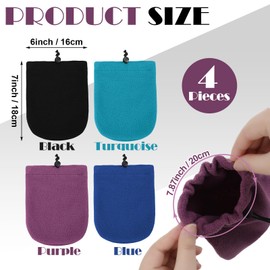 Cuffbow 4 Pack Foot Cast Toe Cover Socks Soft Warm Cast Toe Protector Cast Toe Covers for Men and Women Finger Cast Sock Adjustable Cast Socks Over Cast with Drawstring (Black Purple Turquoise Blue)