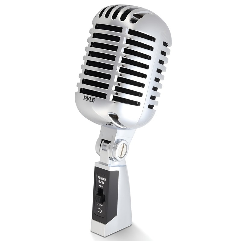 Pyle - Micrófono vocal clásico retro dinámico, micrófono cardioide unidireccional