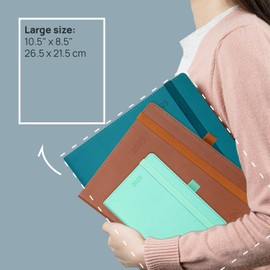 POPRUN 2025 Planner 8.5'' x 10.5'' - 2025 Weekly Calendar with Hourly Time Slots, Weekly/Monthly Appointment Book for Time Management - Leather Soft Cover - Purple