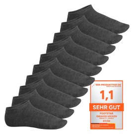 Footstar EVERYDAY! 10 | 20 Pairs Women's & Men's Trainer Socks Short Trainer Socks Short Socks, charcoal, 43 - 46