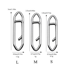 Conskyee High Strength Fishing Clips, Saltwater Stainless Steel Snap Swivels Fishing Tackle Power Fishing Clip Connector Snaps Swivel for Fishing Lure Quick Change, (L/125LB/50PCS)