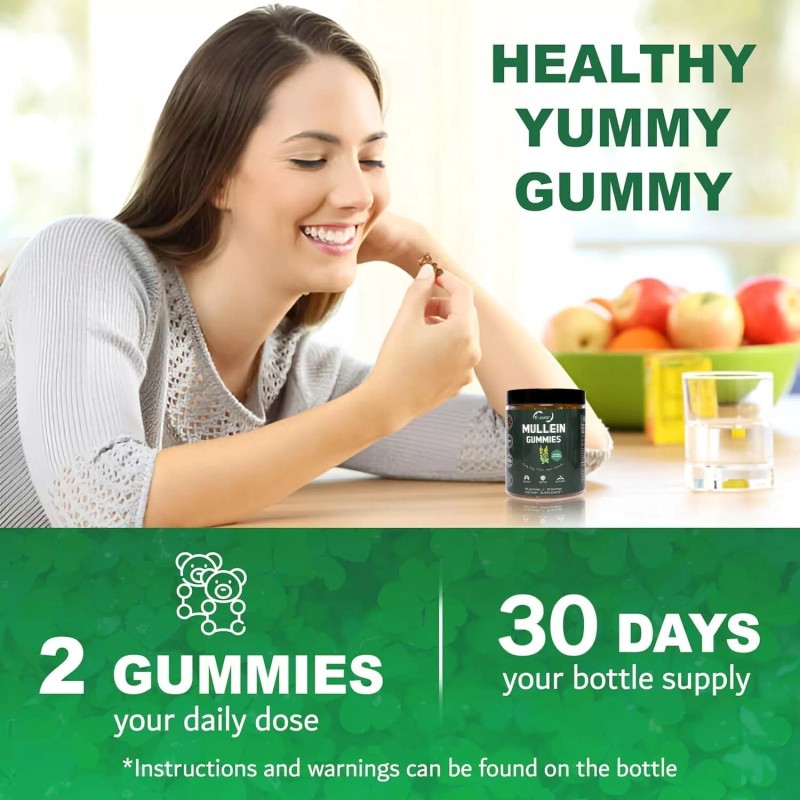 EOCUTE 9 in 1 Mullein Leaf Extract Gummies for Lung