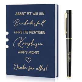 Dankeschön Geschenke für Kollegen,A5 Leder Notizblock Kleine Geschenke für Kollegen Lehrer Inspirierend,Geschenke für Kollegen Notizblock Beste Danke Geschenk Kollegen Abschiedsgeschenk (Blau)
