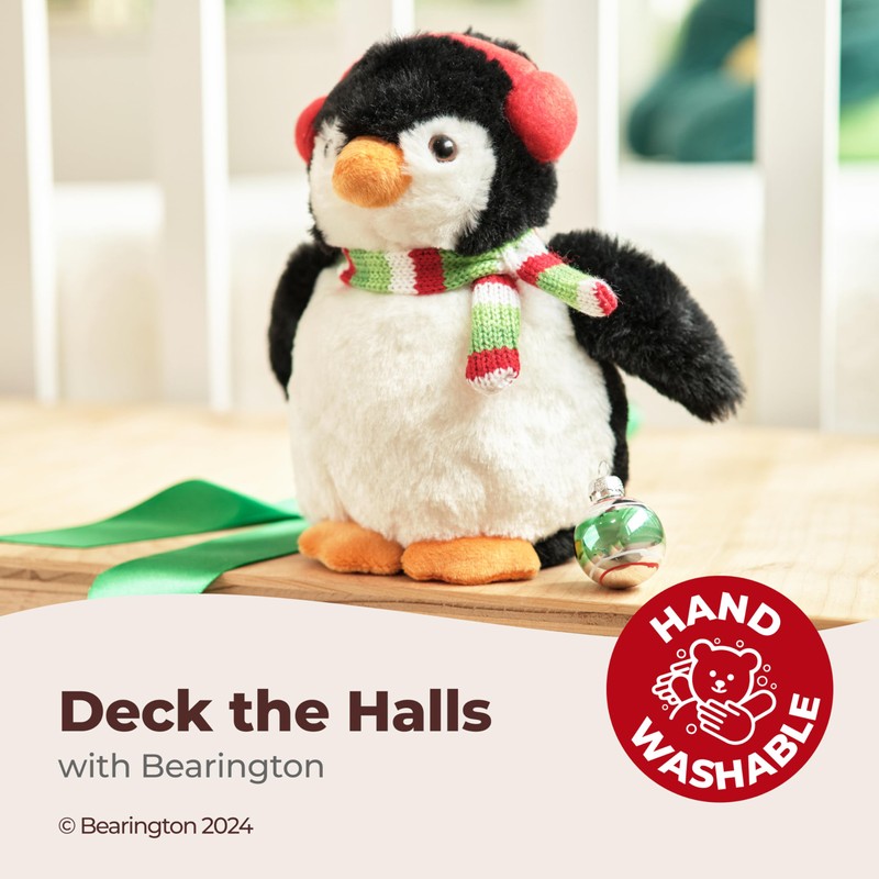 Bearington Christmas Stuffed Animals Christmas Penguin Plush Winter Toy -