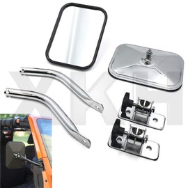 SMT-2 X Side View Mirror Compatible With Wrangler JK TJ 96-17 Door off Rear Rectangular Hinge [B07L5ZK3W1]