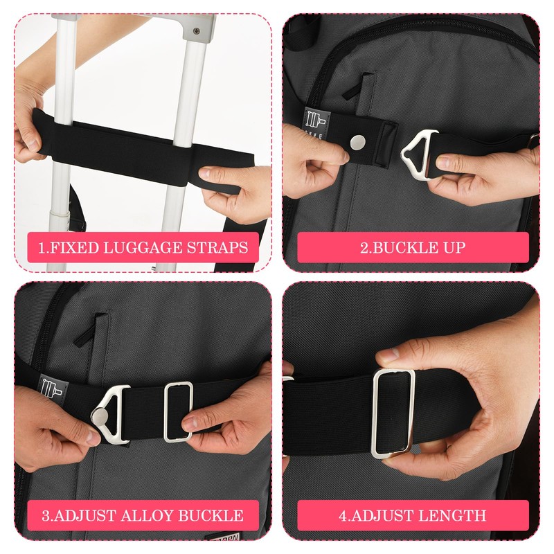 2-in-1 Luggage Straps Travel Belt for Carry On Bag, Elastic