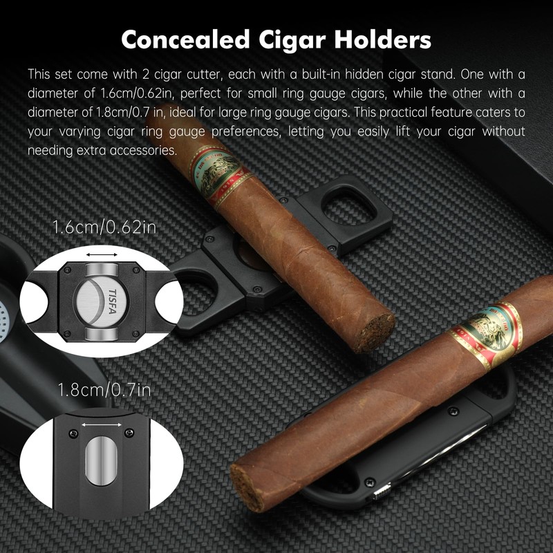 TISFA Cigar Ashtray Set, Portable Ash tray for Outdoor, Hole