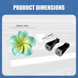 2PCS Flower Car Air Vent Clips, Colorful Tropical Flower Air Freshener Vent Clips, Air Conditioning Outlet Clip Plumeria Flower Decoration, Cars Interior Decor Charm for Most Vehicles (Green, Style1)