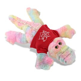 DolliBu I Love You Large Rainbow Alligator Plush- Cute Stuffed Animal with Red Shirt for Special Occasions Like Valentine, Anniversary, Romantic Date, Boyfriend, or Girlfriend Gift - 17 inches