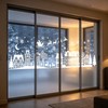 Christmas Village Window Clings Large White Winter Glass Decals