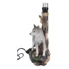 Ebros Gift "Denizen of Twilight" Single Gray Standing Wolf Lamp