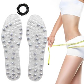 KEMUZ Magnetische Einlegesohlen Damen & Herren | Schuheinlagen mit 56 Magnetpunkten für Reflexzonen-Massage | Ergonomische Fußgewölbestützung | Ideal für Sport, Alltag & Reisen