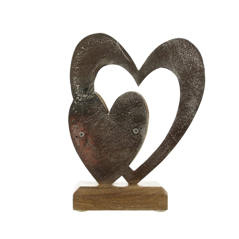Wooden Decoration "Heart in Heart"