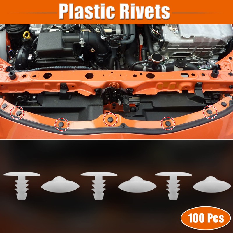 sourcing map Car Mudguard Plastic Rivets Bumper Fixing Holder 5