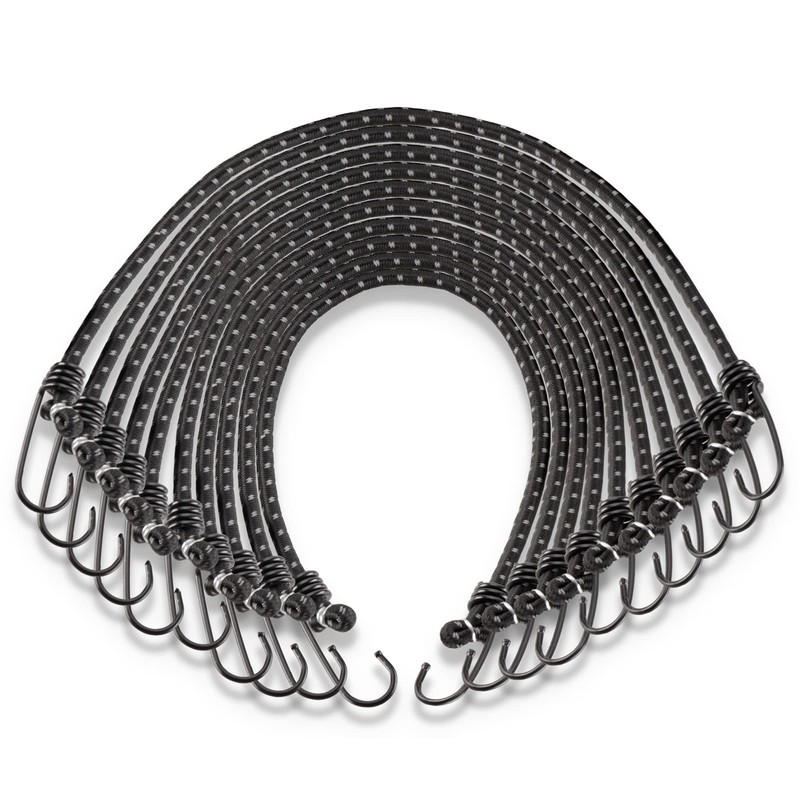 com-four® Set of 10 Rubber Tensioners with Reflective Strips –