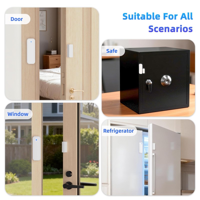 WiFi Door Sensor Chime, Smart Door Open Alert Window Sensor
