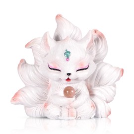 Zaleny Nine-Tailed Fox Figurine Collectible Resin Animal Figurines Lucky Fox Statue for Home & Office Decor Desk Ornament