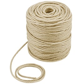 QWORK® 100M Garten Juteschnur, 4 mm Hanfseil, für Geschenke verpacken, Basteln
