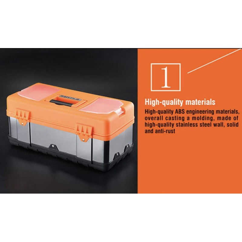 Edward Tool Stainless Steel Tool Box 16” - Small Metal