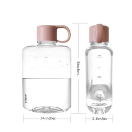 ALLKELR Portable Flat Water Bottle, BPA Free Tritan Plastic Travel Water Bottle for Camping, Fitness, Outdoor Sports, Fits Purse and Pocket (Pink, 12.2 oz)