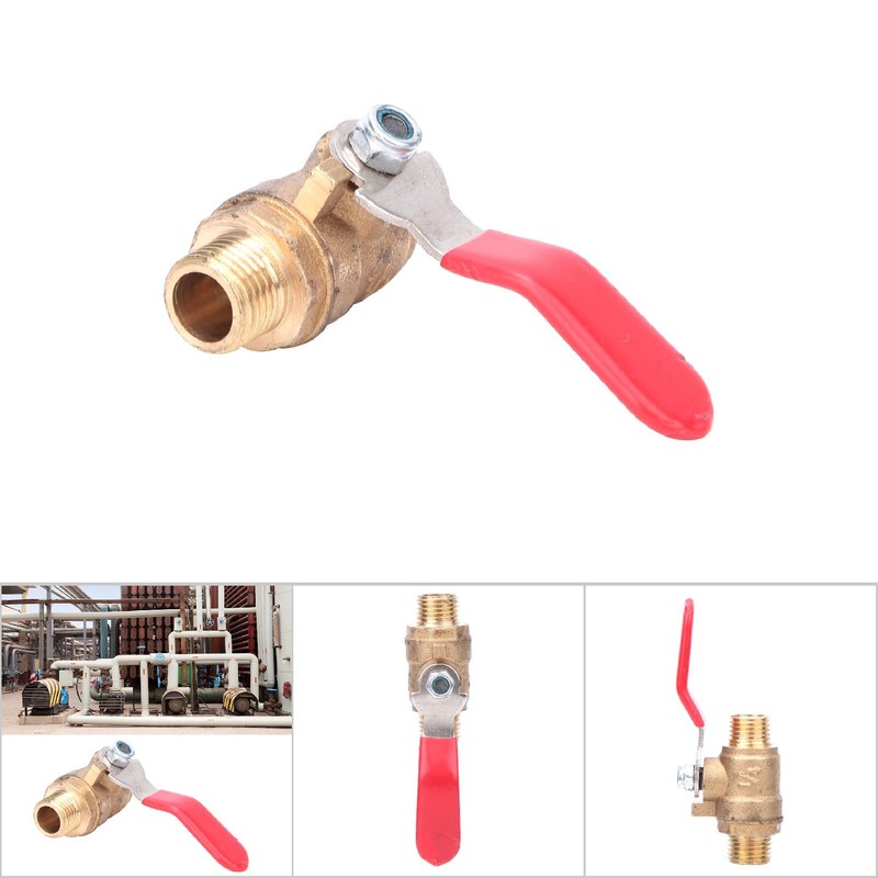 5 Pcs Ball Valve G1/4 Double Male Thread Thickened Brass