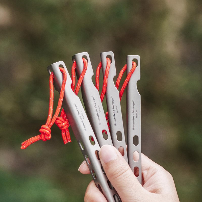 Boundless Voyage Outdoors Titanium Tent Stakes Pegs Camping Anchor Tent