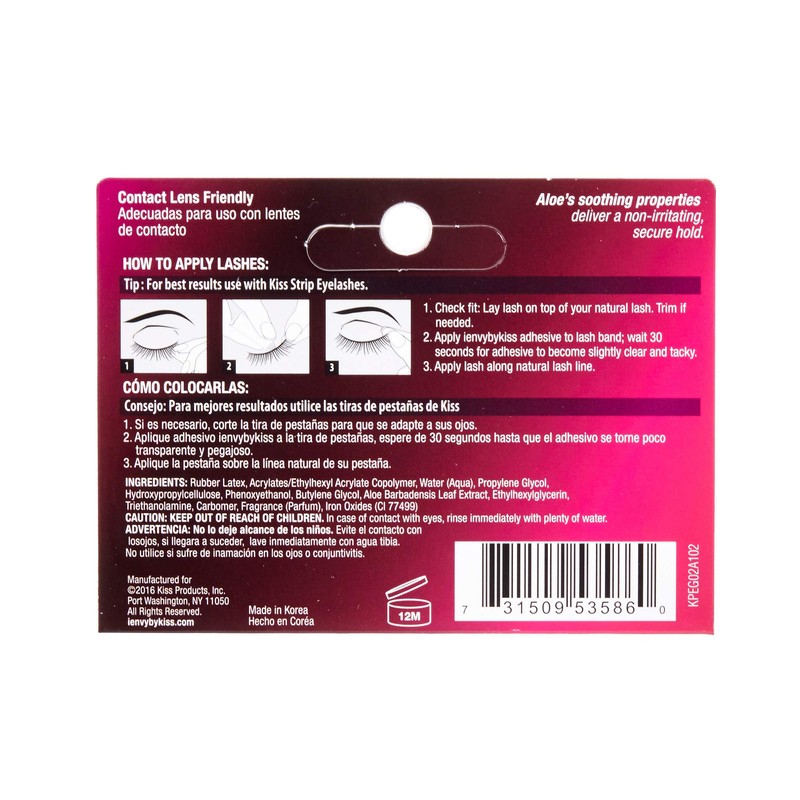 Kiss I Envy Strip Eyelash with Aloe Adhesive Black 0.25oz