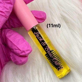 Lash & Brow Growth Oil , Serum For Eyelashes & Eyebrows | Vegan | All Natural | Prostaglandin Free | Thicker Longer Eyelashes | Natural Hexane Free Castor Oil | Rosemary Oil |  Sensitive |  Hydrating | Nourishing  Blend:_3ml (super mini)