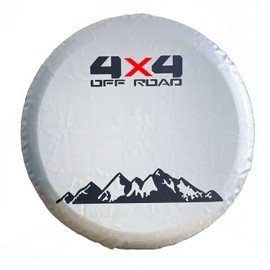 Tribones Silver White Spare Tire Cover for Toyota RAV4, Honda CR-V, Jeep Compass, Waterproof Spare Wheel Cover Protector, Tire Cover Protector (M: 225/65R17, 235/55R19)