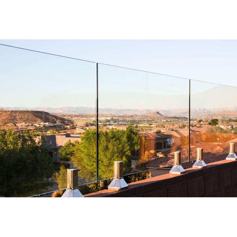 Glass Railing - Spigot Square Pyramid Glass Clamp by Inline